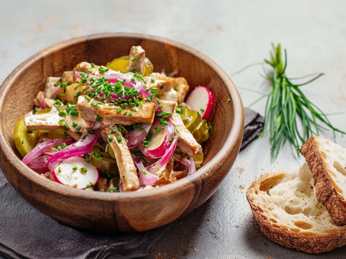 Wurstsalat für alle: vegan, einfach und jeder Bissen so lecker wie das Original
