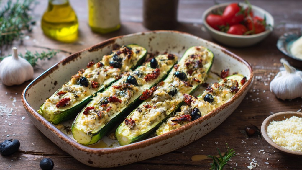 Dieses Ofengericht mit mediterranem Flair macht die Zucchini zum Star